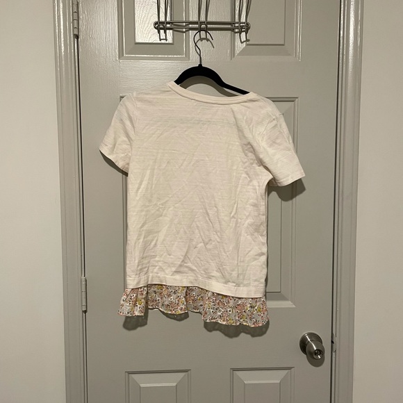 NWT Loft Floral Chiffon Trim Bottom Ruffle Top - Picture 2 of 4